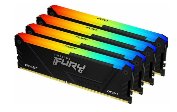 Изображение Оперативная память 4x16 GB DDR4 Kingston Fury Beast RGB (21300 МБ/с, 2666 МГц, CL16)