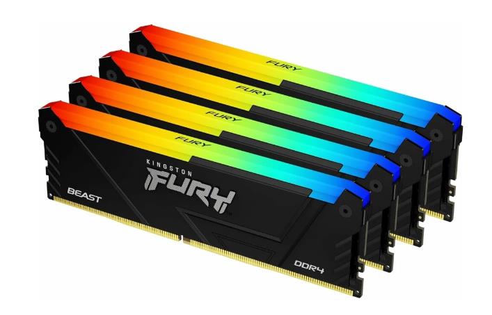 Изображение Оперативная память 4х8 GB DDR4 Kingston Fury Beast Black RGB (25600 МБ/с, 3600 МГц, CL17)