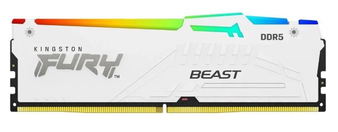 Изображение Оперативная память 16 GB DDR5 Kingston Fury Beast White RGB (48000 Мб/с, 6000 МГц, CL30)