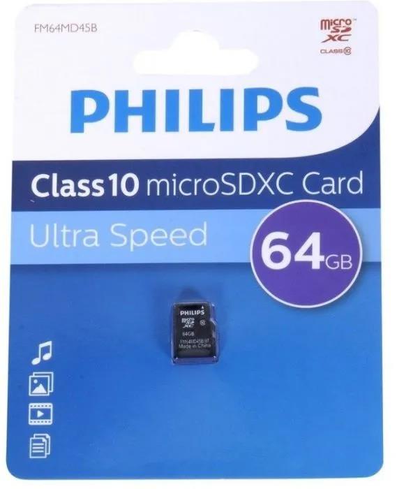 Изображение Карта памяти Philips MicroSDXC Class 10 64 Гб  FM64MD45B/97