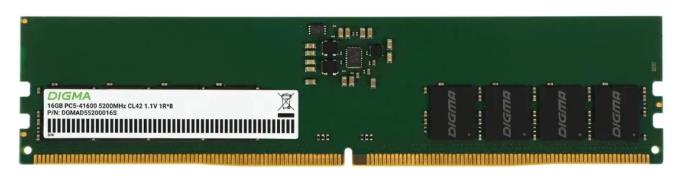 Изображение Оперативная память 16 GB DDR5 Digma DGMAD55200016S (41600 Мб/с, 5200 МГц, CL42)