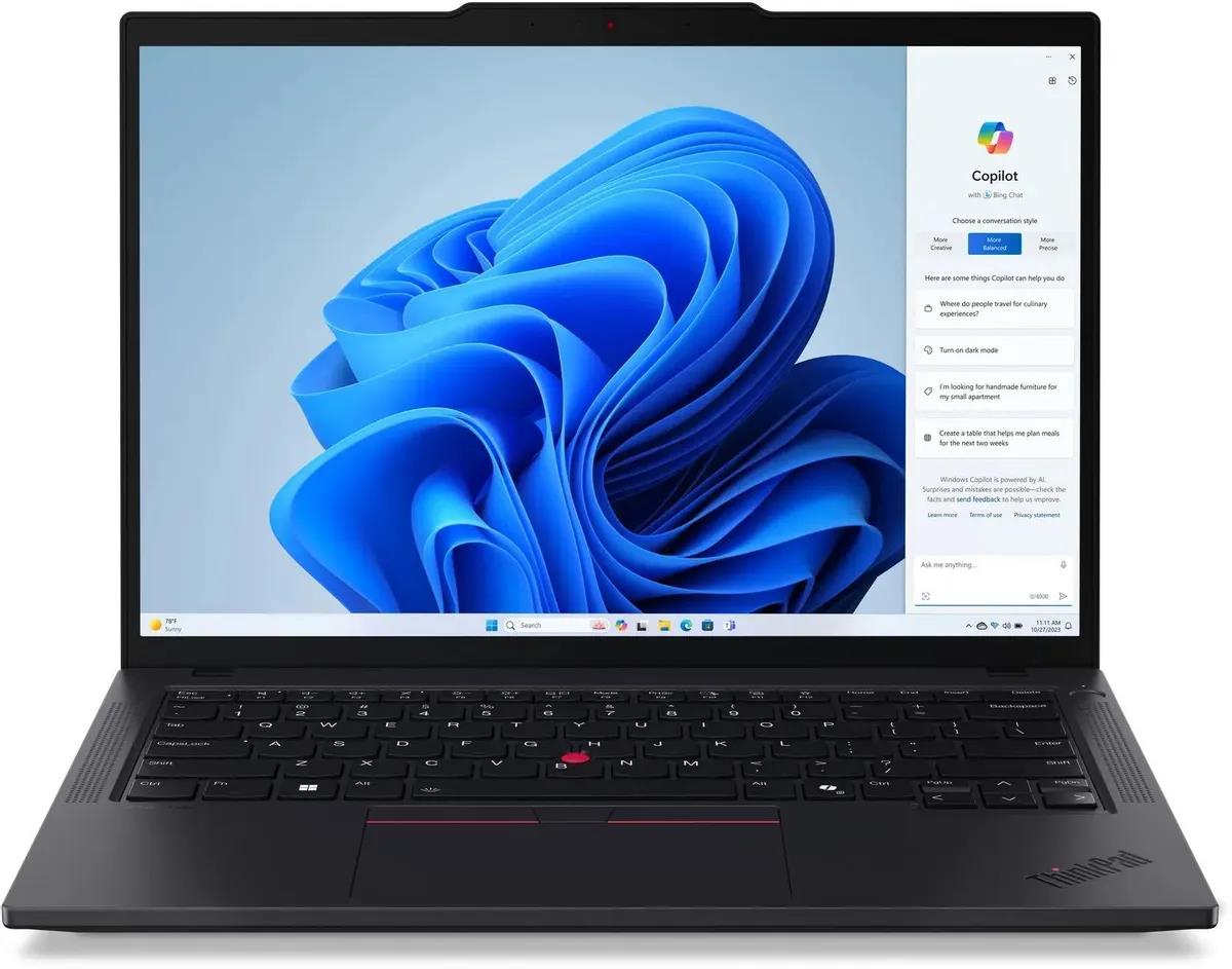 Изображение Ноутбук Lenovo ThinkPad T14 G5 (Intel 135U 1600 МГц/ SSD 256 ГБ  /RAM 16 ГБ/ 14" 1920x1200/VGA встроенная/ Windows 11 Pro) (21MMS99X0V)
