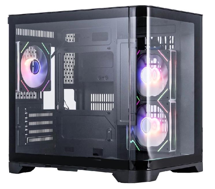 Изображение Корпус 1STPLAYER UView UV5 ARGB Black (mATX, Mini-ITX, черный, 60 Вт)/(UV5-BK-2FC7R-1FC7)