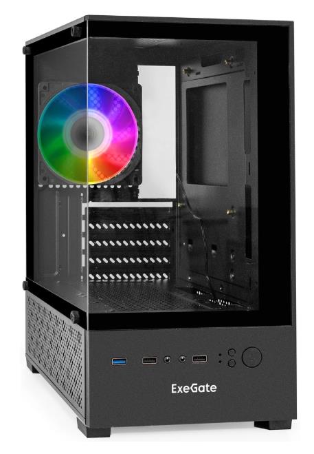 Изображение Корпус ExeGate i3 SEA 550W Black (mATX, Mini-ITX, черный, 550 Вт)/(298752)