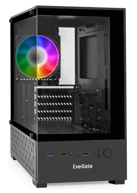 Изображение Корпус ExeGate i3 SEA 500W Black (mATX, Mini-ITX, черный, 850 Вт)/(298758)