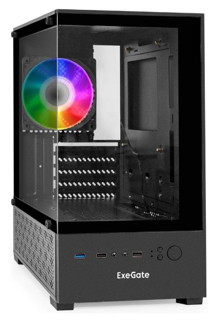 Изображение Корпус ExeGate i3 SEA 800W Black (mATX, Mini-ITX, черный, 800 Вт)/(298757)
