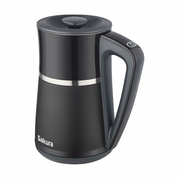 Изображение Электрический чайник Sakura SA-2175DBK (2200 Вт/1,7 л /пластик, нержавеющая сталь/черный)