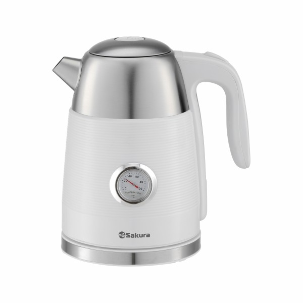 Изображение Электрический чайник Sakura SA-2178W (2200 Вт/1,7 л /пластик, нержавеющая сталь/белый)