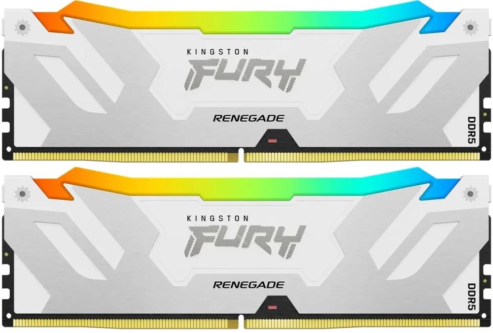 Изображение Оперативная память 2x32 GB DDR5 Kingston Fury Renegade White RGB (51200 Мб/с, 6400 МГц, CL32)