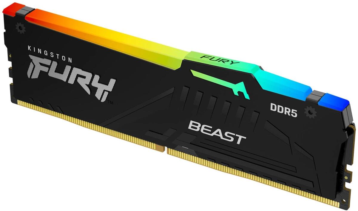 Изображение Оперативная память 16 GB DDR5 Kingston Fury Beast Black RGB (48000 Мб/с, 6000 МГц, CL30)
