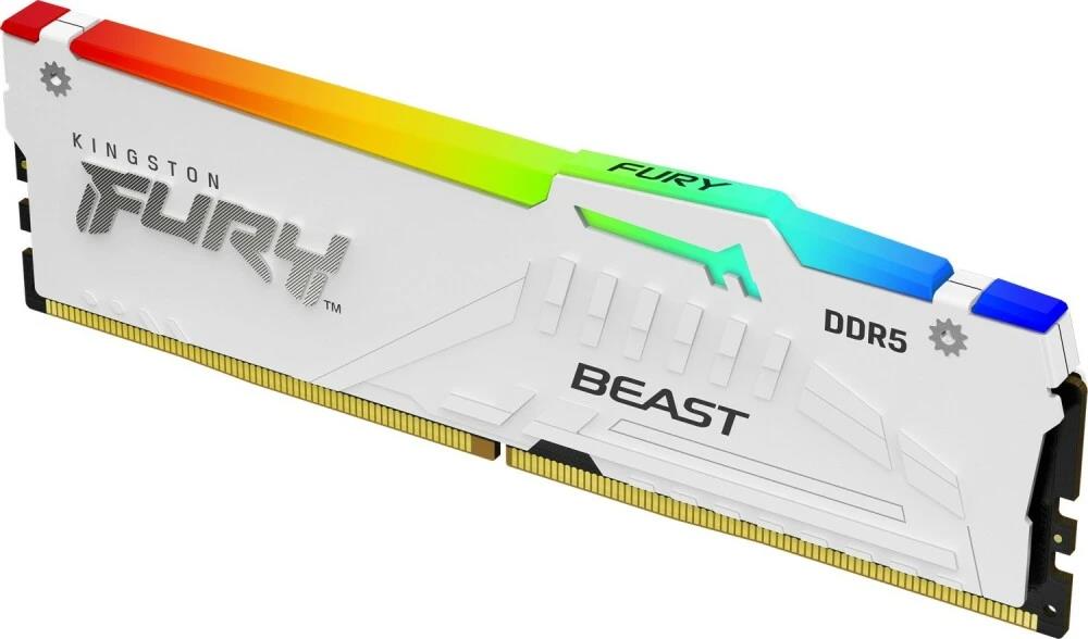 Изображение Оперативная память 16 GB DDR5 Kingston Fury Beast White RGB (44800 Мб/с, 5600 МГц, CL40)