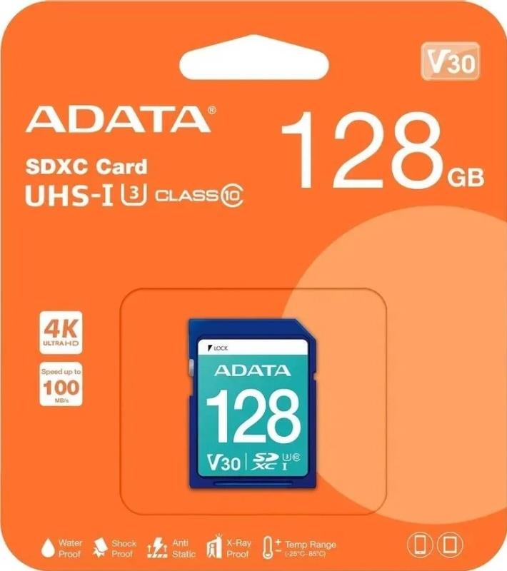 Изображение Карта памяти ADATA SDXC Premier Pro Class 10 128 Гб  ASDX128GUI3V30S-R