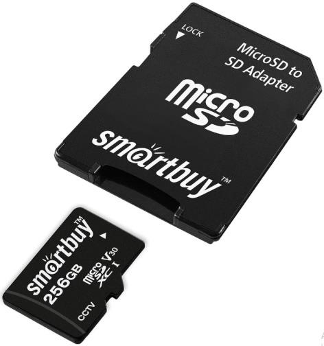 Изображение Карта памяти SmartBuy MicroSDXC Video Class 30 256 Гб адаптер на SD SB256GBSDCCTV