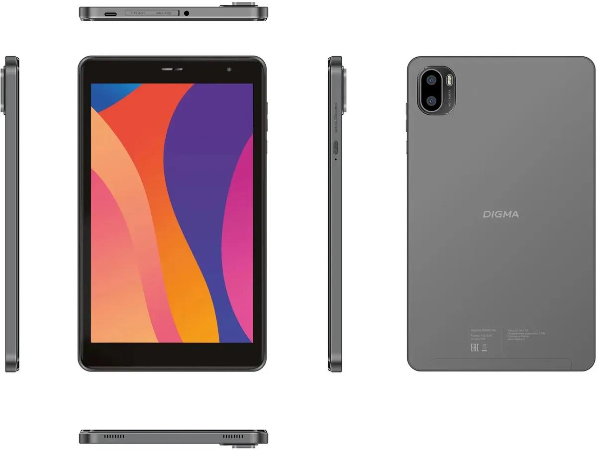 Изображение Планшет Digma Optima 8430E 4G, 8", 64 Гб/4 Гб, GPS, , серый (DA1C8P01)