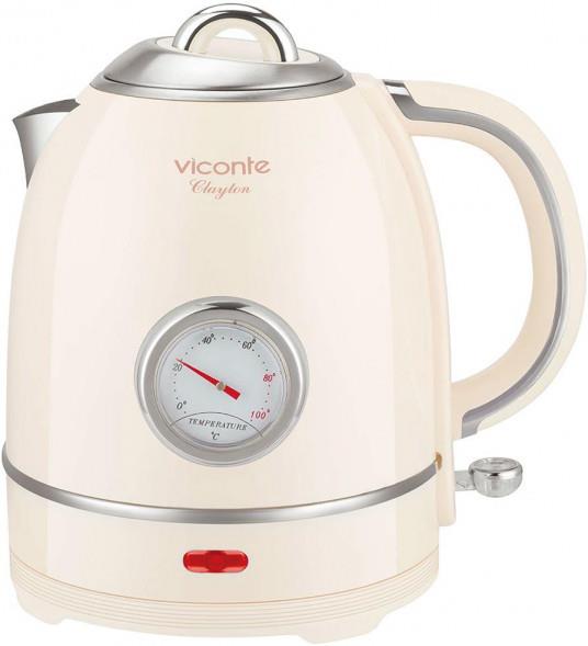 Изображение Электрический чайник Viconte VC-3342 Derek (2200 Вт/1,5 л /пластик, нержавеющая сталь/бежевый)