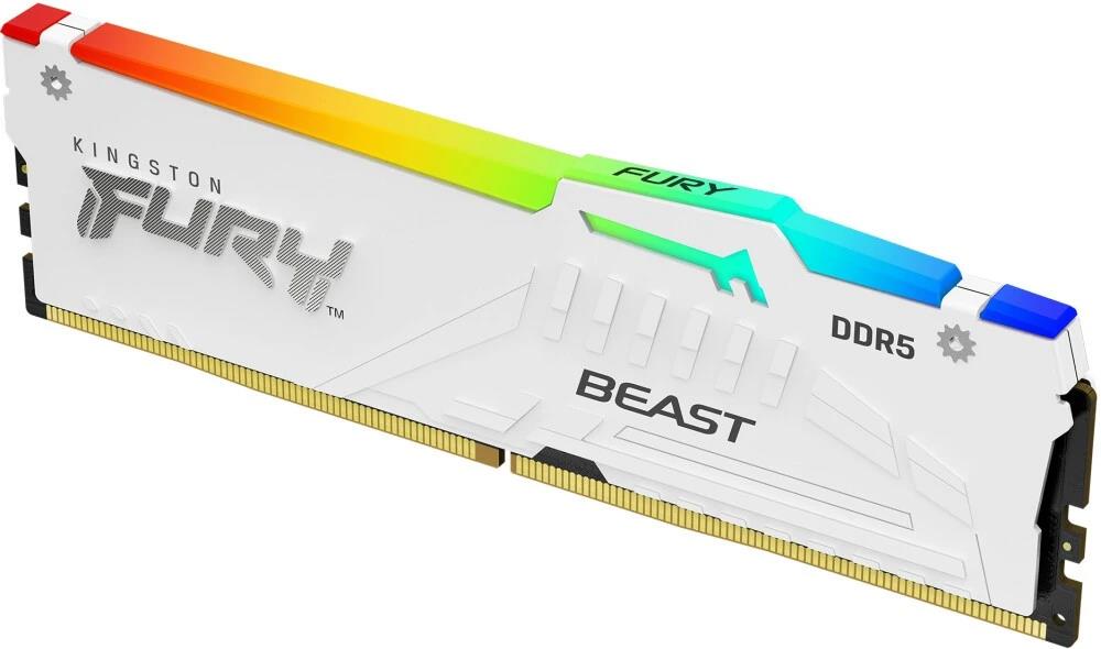 Изображение Оперативная память 1x32 GB DDR5 Kingston Fury Beast White RGB (44800 Мб/с, 5600 МГц, CL36)