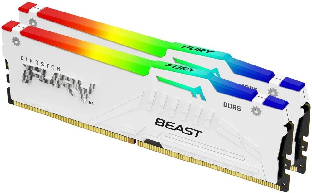 Изображение Оперативная память 2x32 GB DDR5 Kingston Fury Beast White RGB (48000 Мб/с, 6000 МГц, CL36)