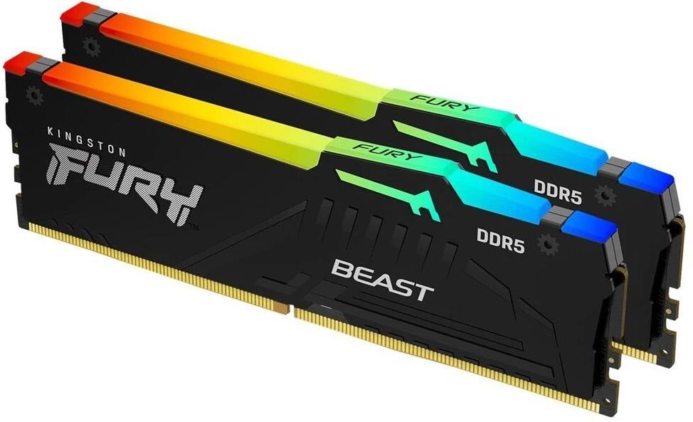 Изображение Оперативная память 2x32 GB DDR5 Kingston Fury Beast RGB (44800 Мб/с, 5600 МГц, CL36)
