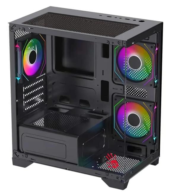 Изображение Корпус Bloody BD-CC103F Black (mATX, Mini-ITX, черный, без БП)/(BD-CC103F-BK)