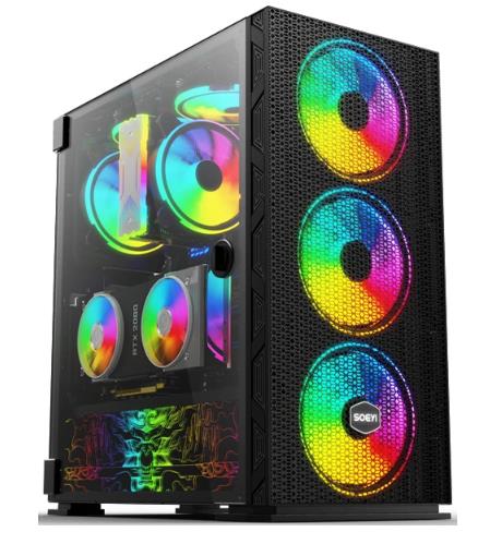 Изображение Корпус Soeyi AX8-B20 (mATX, ATX, Mini-ITX, черный, без БП)/(AX8-B20)