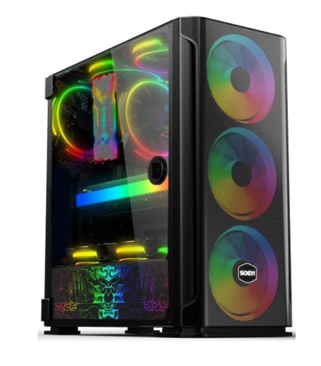 Изображение Корпус Soeyi AX1-B10 (mATX, ATX, Mini-ITX, EATX, черный, без БП)/(AX1-B10)