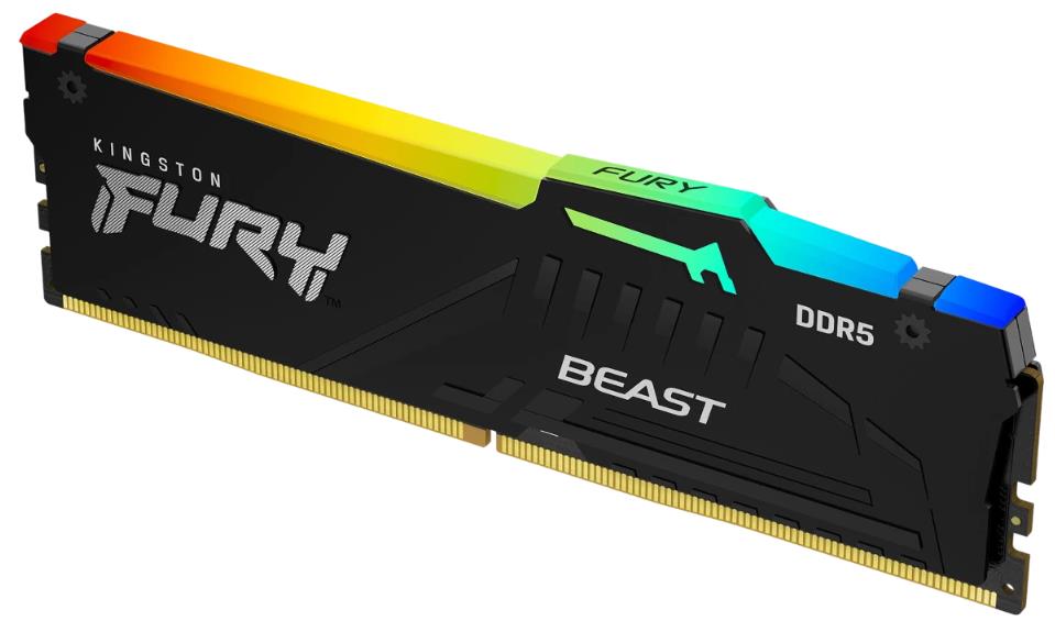 Изображение Оперативная память 16 GB DDR5 Kingston Fury Beast Black RGB (51200 Мб/с, 6400 МГц, CL32)