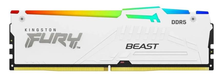 Изображение Оперативная память 1x32 GB DDR5 Kingston Fury Beast White RGB (48000 Мб/с, 6000 МГц, CL30)
