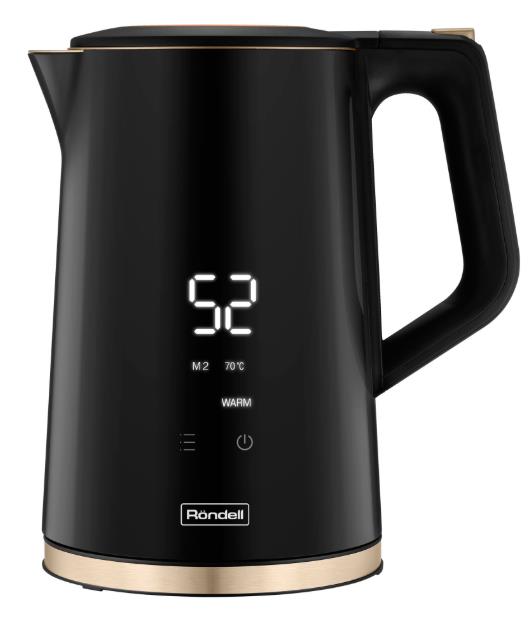 Изображение Электрический чайник Rondell RDE-1007 (2200 Вт/1,7 л /пластик/черный)