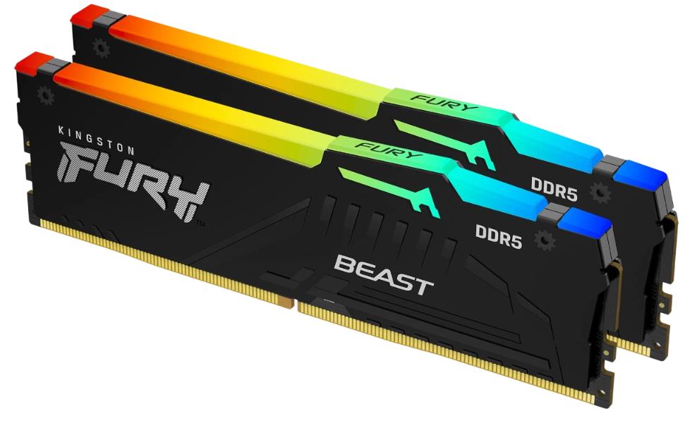 Изображение Оперативная память 2x32 GB DDR5 Kingston Fury Beast RGB (44800 Мб/с, 5600 МГц, CL40)