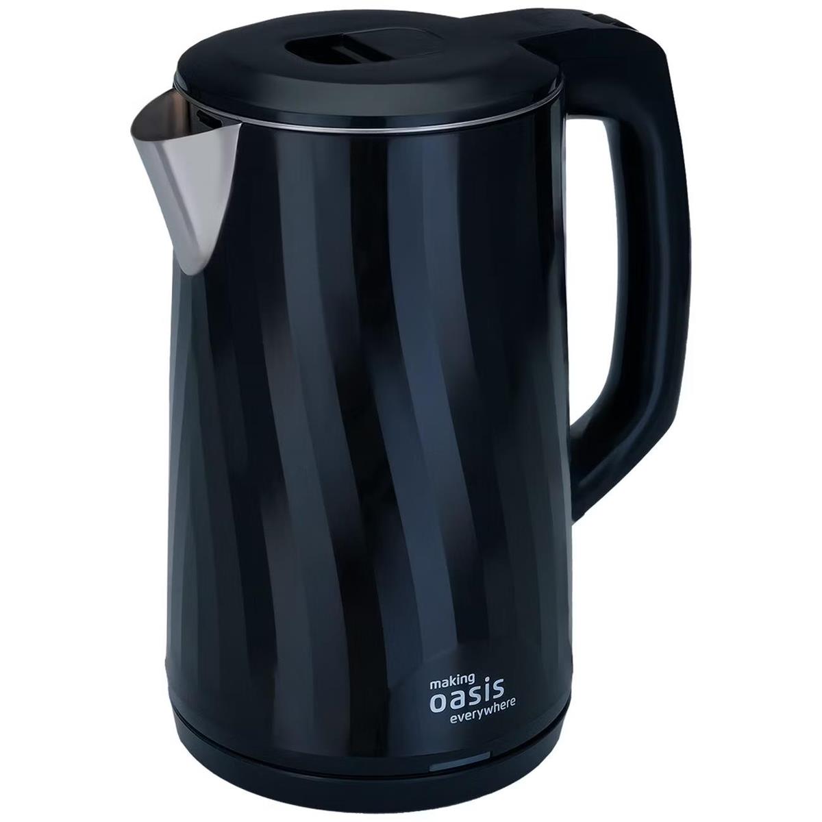 Изображение Электрический чайник Oasis K-13PB (1800 Вт/1,8 л /пластик, нержавеющая сталь/черный)