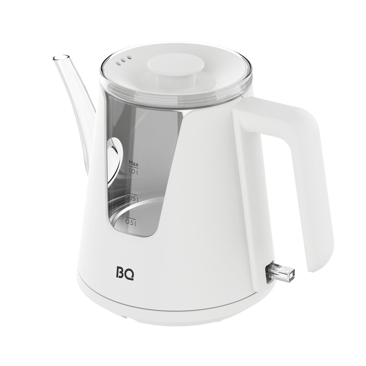 Изображение Электрический чайник BQ KT0046DW White (2200 Вт/1 л /стекло, пластик/белый)