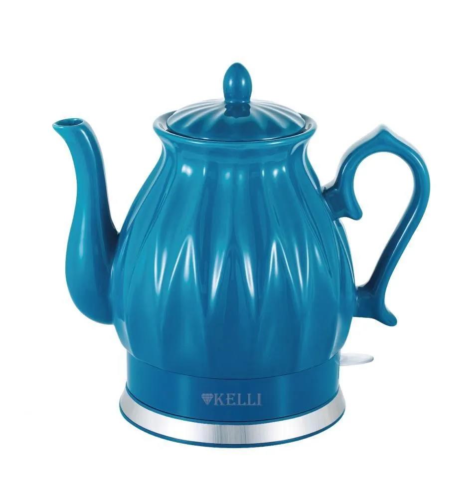 Изображение Электрический чайник Kelli KL-1341 (2400 Вт/2 л /керамика/бирюзовый)