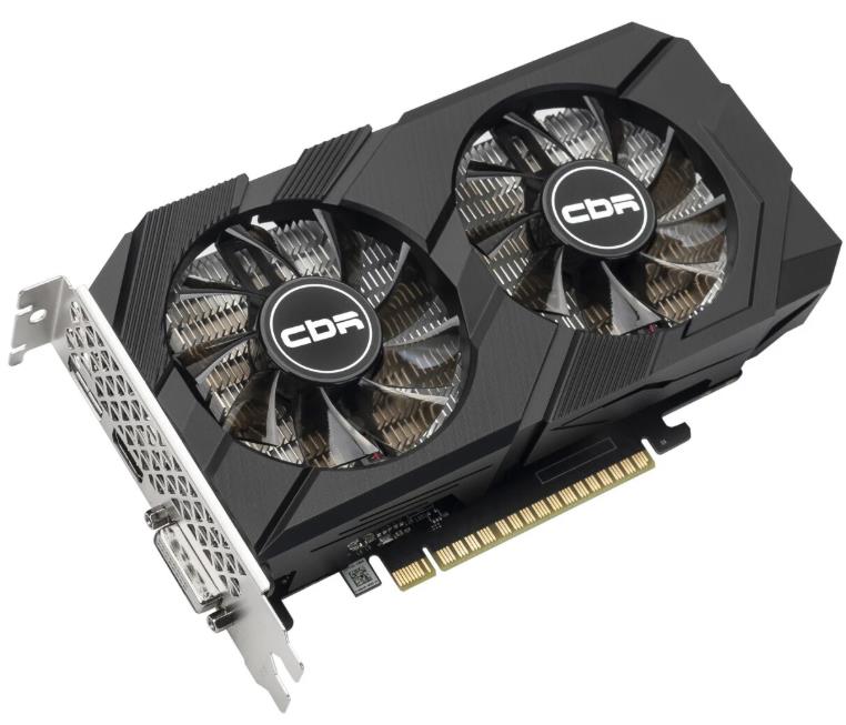 Изображение Видеокарта CBR NVIDIA GeForce GTX 1650 4Gb 4 Гб (NVIDIA GeForce GTX 1650, GDDR6)/(VGA-STX1650-4G-RTL)
