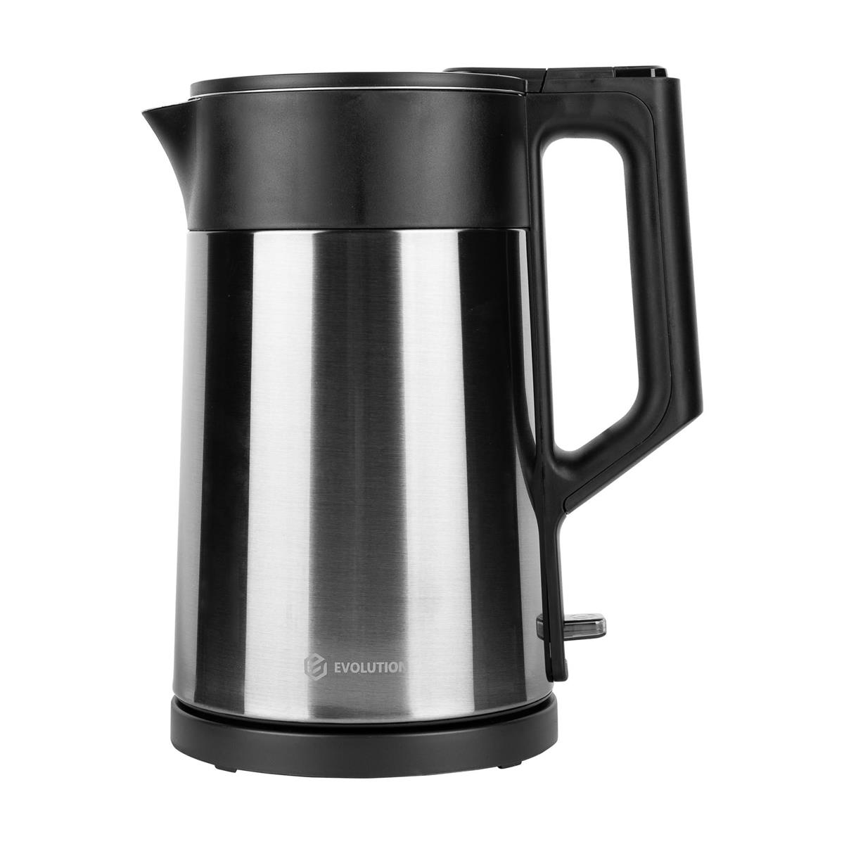 Изображение Электрический чайник EVOLUTION KP15152MB (1500 Вт/1,5 л /пластик, нержавеющая сталь/сталь, черный)