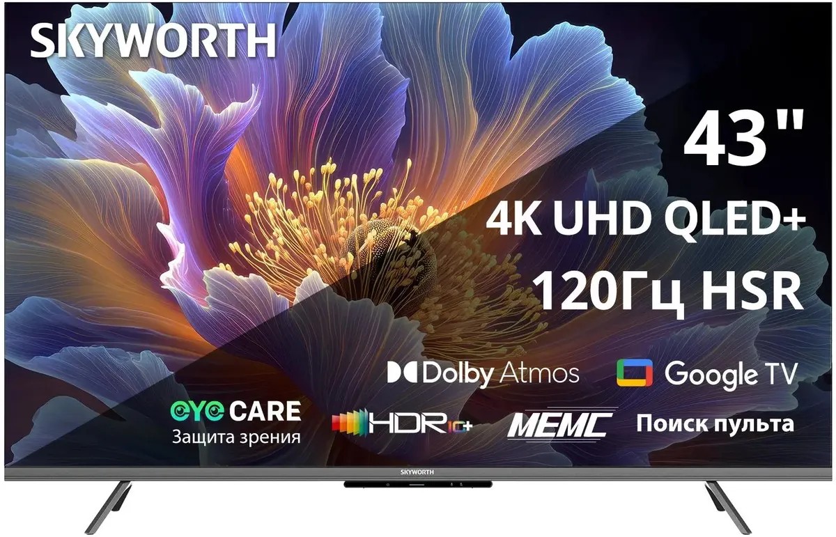 Изображение Телевизор Skyworth 43Q66H 43" HDR, 4K Ultra HD Smart TV черный