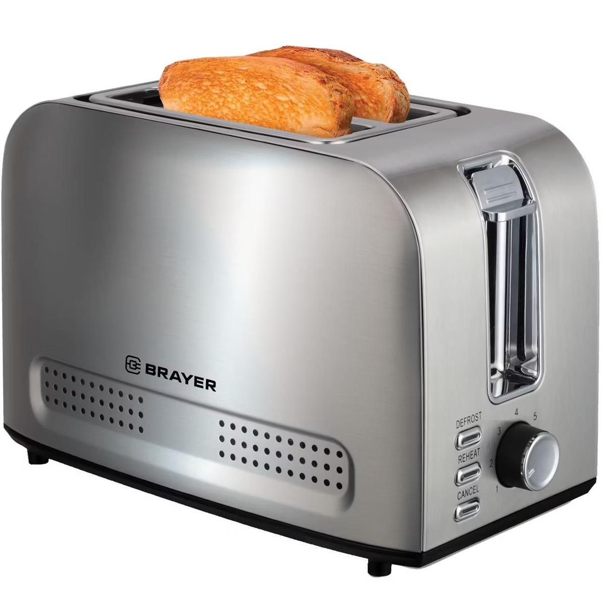 Изображение Тостер Brayer BR2110 (850 Вт  серебристый, стальной)