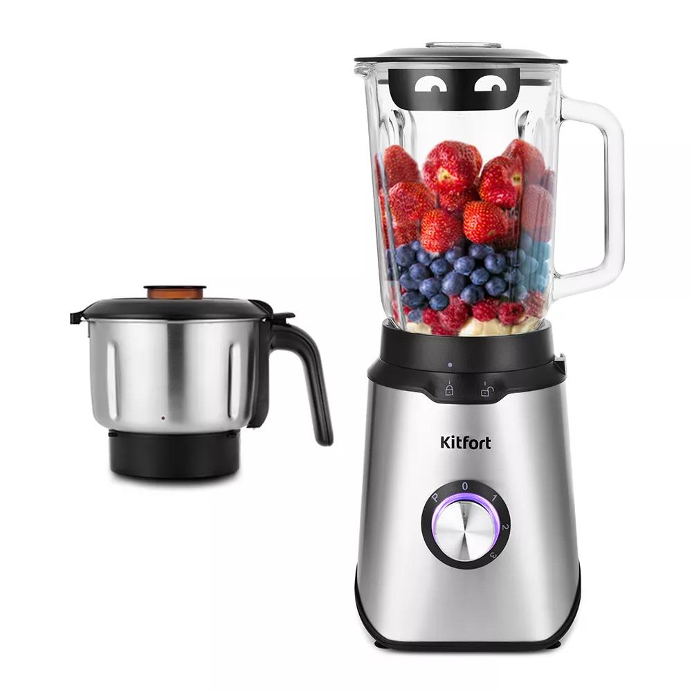 Изображение Блендер Kitfort КТ-1344 (стационарный/800 Вт/серебристый)