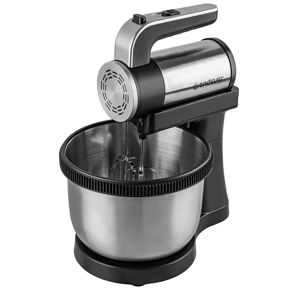 Изображение Миксер Endever Sigma-12 c чашей, 800 Вт, 2 вида насадок, 5 скоростей (800 Вт /черный, стальной)