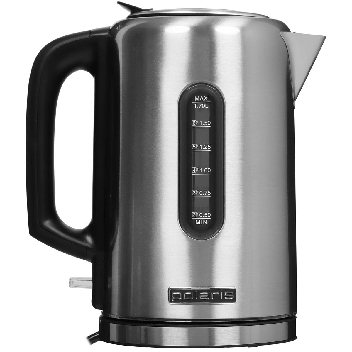 Изображение Электрический чайник Polaris PWK-1729СA (2200W, 1,7л, ВЕРХ. ЗАЛИВ, нерж.) (2200 Вт/1,7 л /металл/нержавеющая сталь)