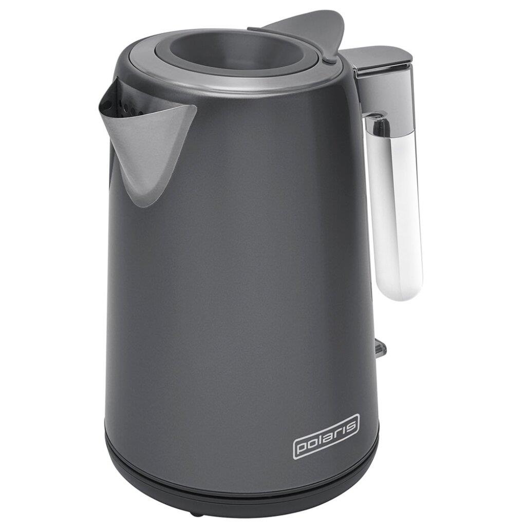 Изображение Электрический чайник Polaris PWK-1746СA (1850W, 1,7л, ВЕРХ. ЗАЛИВ, нерж.) (2200 Вт/1,7 л /сталь/серый)