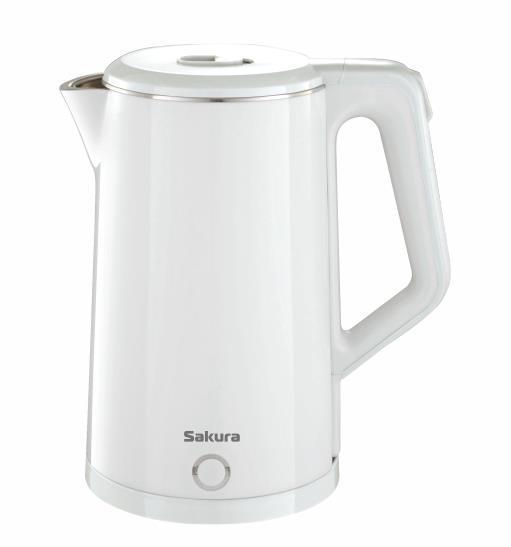 Изображение Электрический чайник Sakura SA-2150W (1800 Вт/1,8 л /нержавеющая сталь/белый)