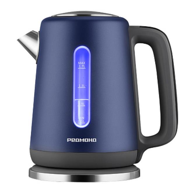 Изображение Электрический чайник REDMOND KM238 (2200 Вт/1,7 л /пластик, нержавеющая сталь/синий)