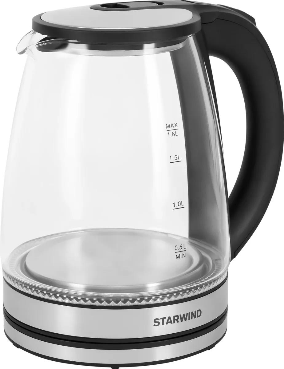 Изображение Электрический чайник STARWIND SKG2114  (1800 Вт/2 л /стекло, пластик/прозрачный, черный)