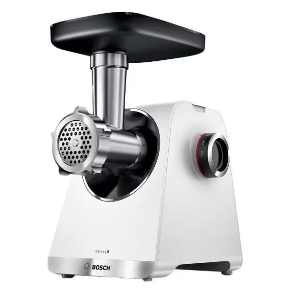 Изображение Мясорубка Bosch MFWS609W (2100 Вт /3,5 кг/мин/белый, черный)