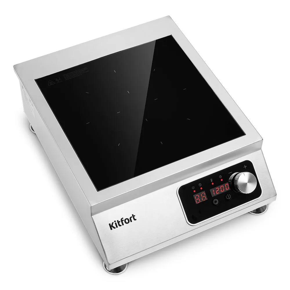 Изображение Плита настольная Kitfort КТ-143 (Индукционная, стеклокерамика, серебристый)