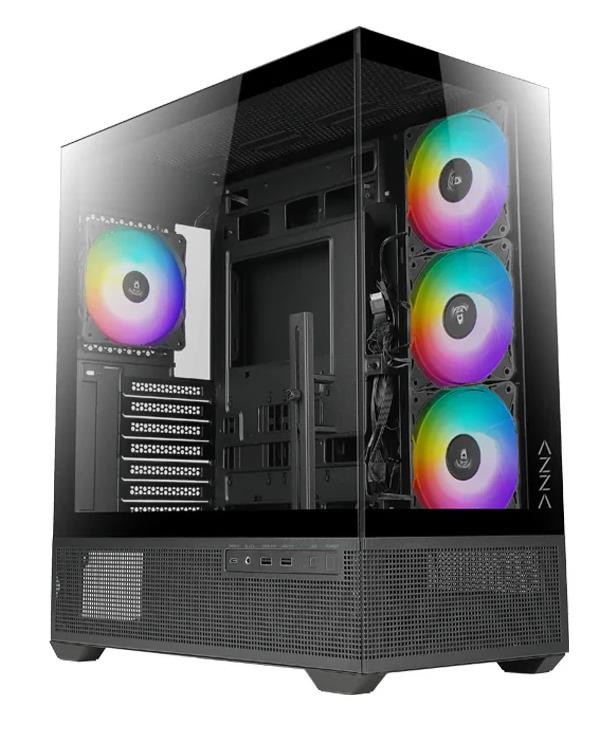 Изображение Корпус AZZA Tiara Black (mATX, ATX, Mini-ITX, черный, без БП)/(CSAZ-501B TIARA)