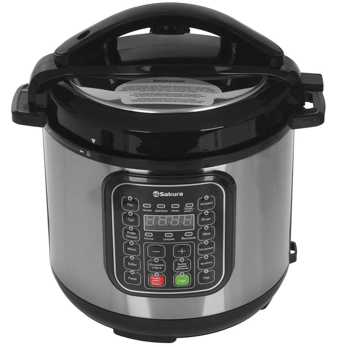 Изображение Мультиварка Sakura SA-7767BK (1000 Вт/6 л /черный)