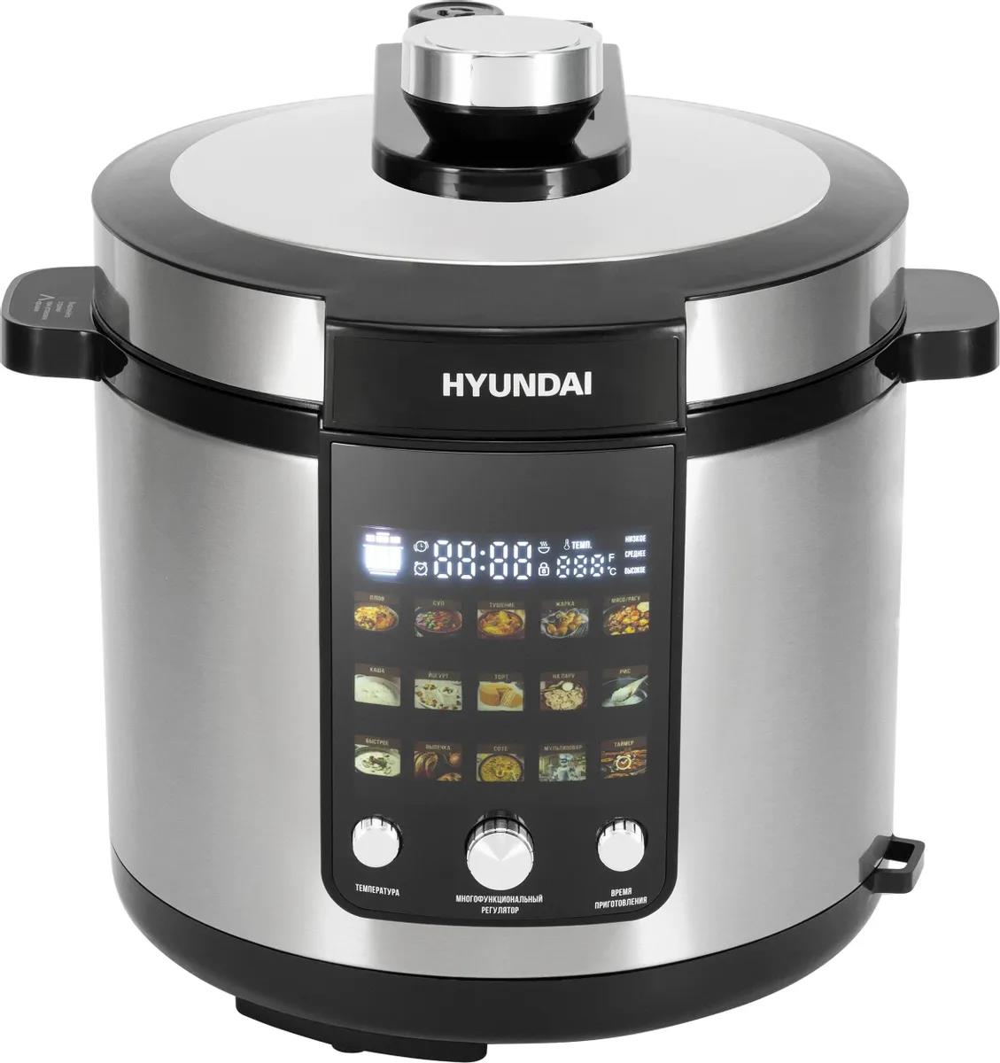Изображение Мультиварка Hyundai HYMC-2402 (1200 Вт/6 л /черный, серебристый)