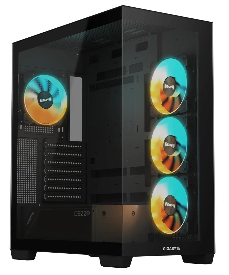 Изображение Корпус GIGABYTE C500 PANORAMIC STEALTH (mATX, ATX, Mini-ITX, черный, без БП)/(28300-C500B-1CKR)