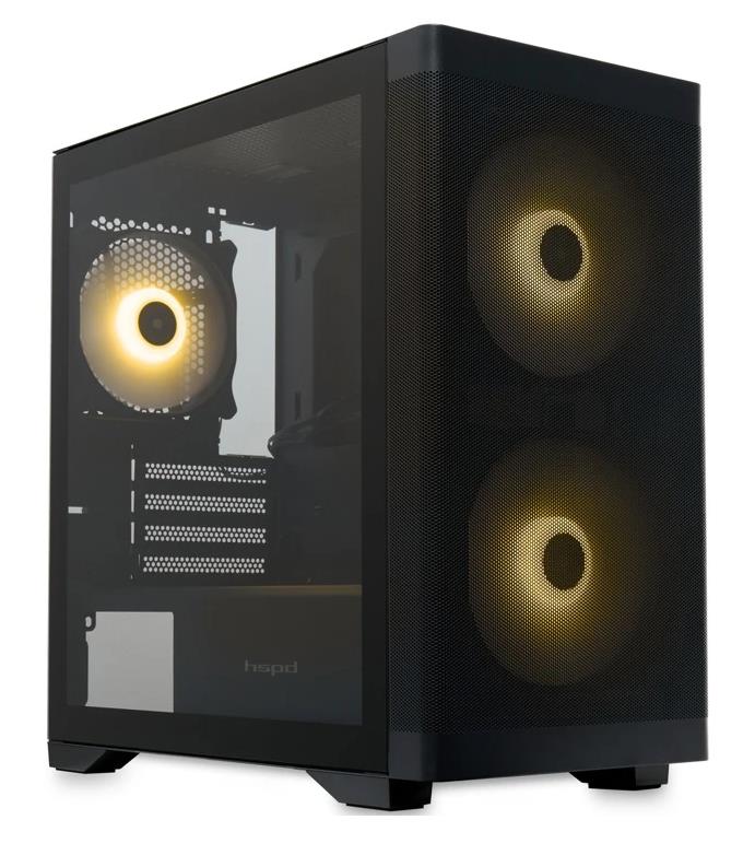 Изображение Корпус HSPD M320-TGBK-ARGB Black (mATX, Mini-ITX, черный, без БП)/(M320-TGBK-ARGB)